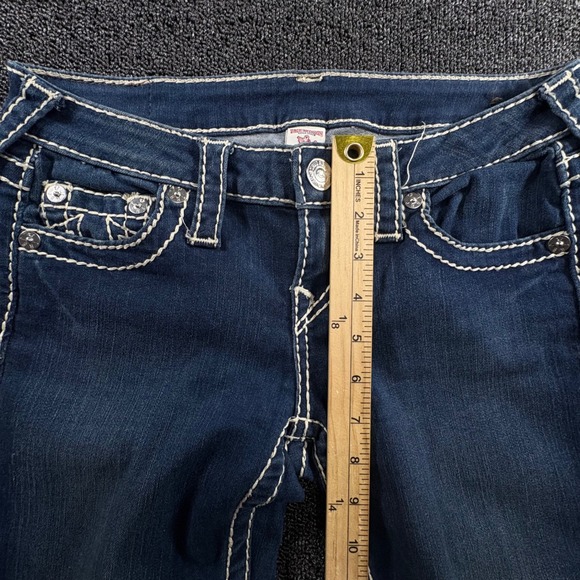 True Religion Section Skinny Jeans Womens 26 Contrast Stitching low rise Y2K - Picture 6 of 7